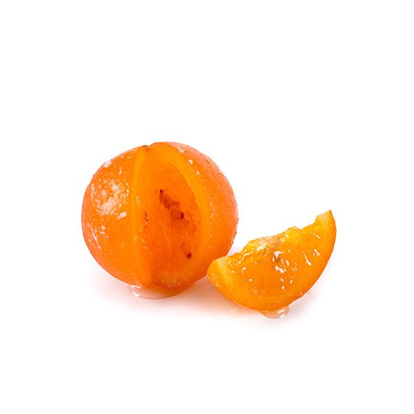 Naranja Escarchada Marca Palmira con Muestra de Gajo Cortado
