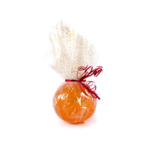 Naranja Escarchada Marca Palmira Envuelta con Lazo Decorativo