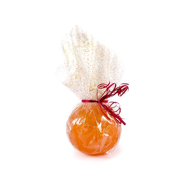 Naranja Escarchada Marca Palmira Envuelta con Lazo Decorativo